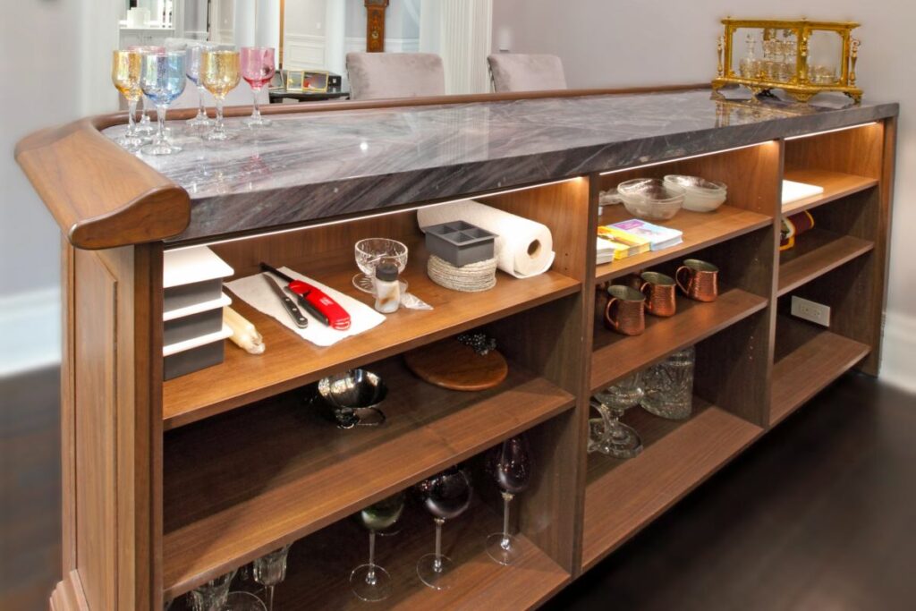 Custom millwork bar