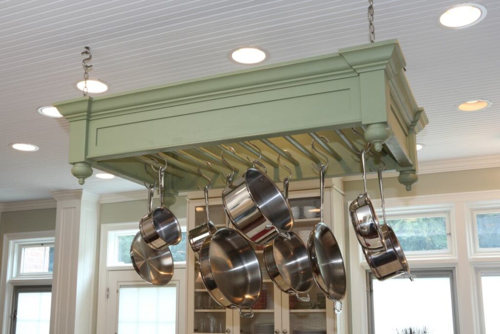 Custom millwork pan holder