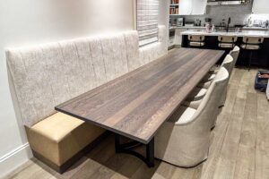 custom seating and table in kitchen
