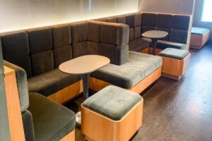 Custom banquette green