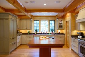 Cozy custom kitchen cabinets green