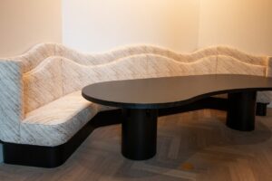U shaped banquette seating restaurant