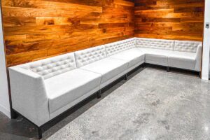 L shaped banquette seating