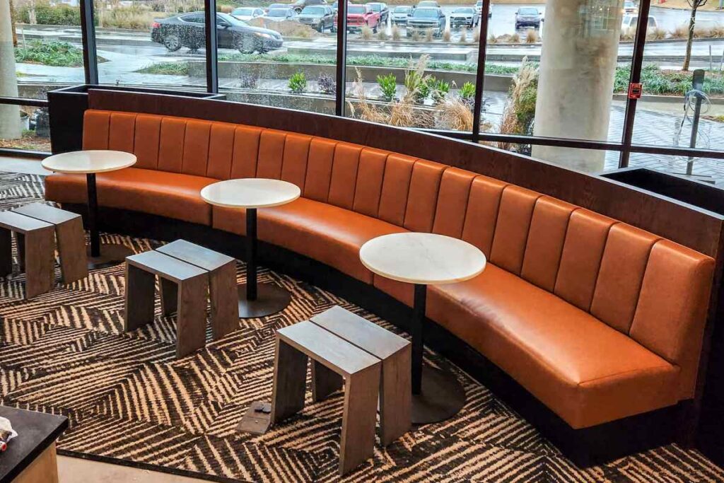 orange cur ved banquette seating