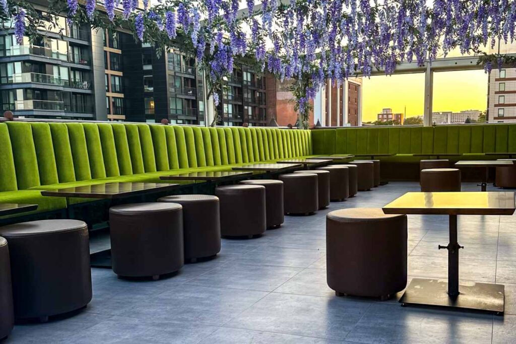 rooftop restaurant banquette seating