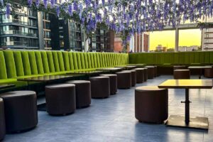 rooftop restaurant banquette seating