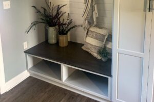 Custom millwork modern bench storage