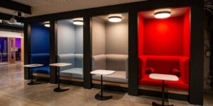 custom banquette crafted by millwork contractors