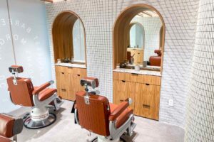 custom commercial millwork barber shop